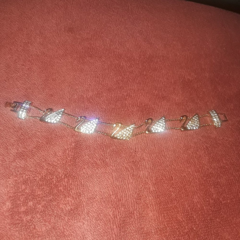 8" Sworvaski Gold Bracelet  Used